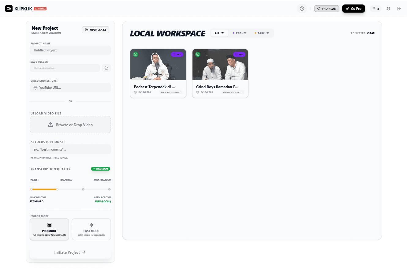 Klipklik Dashboard Preview